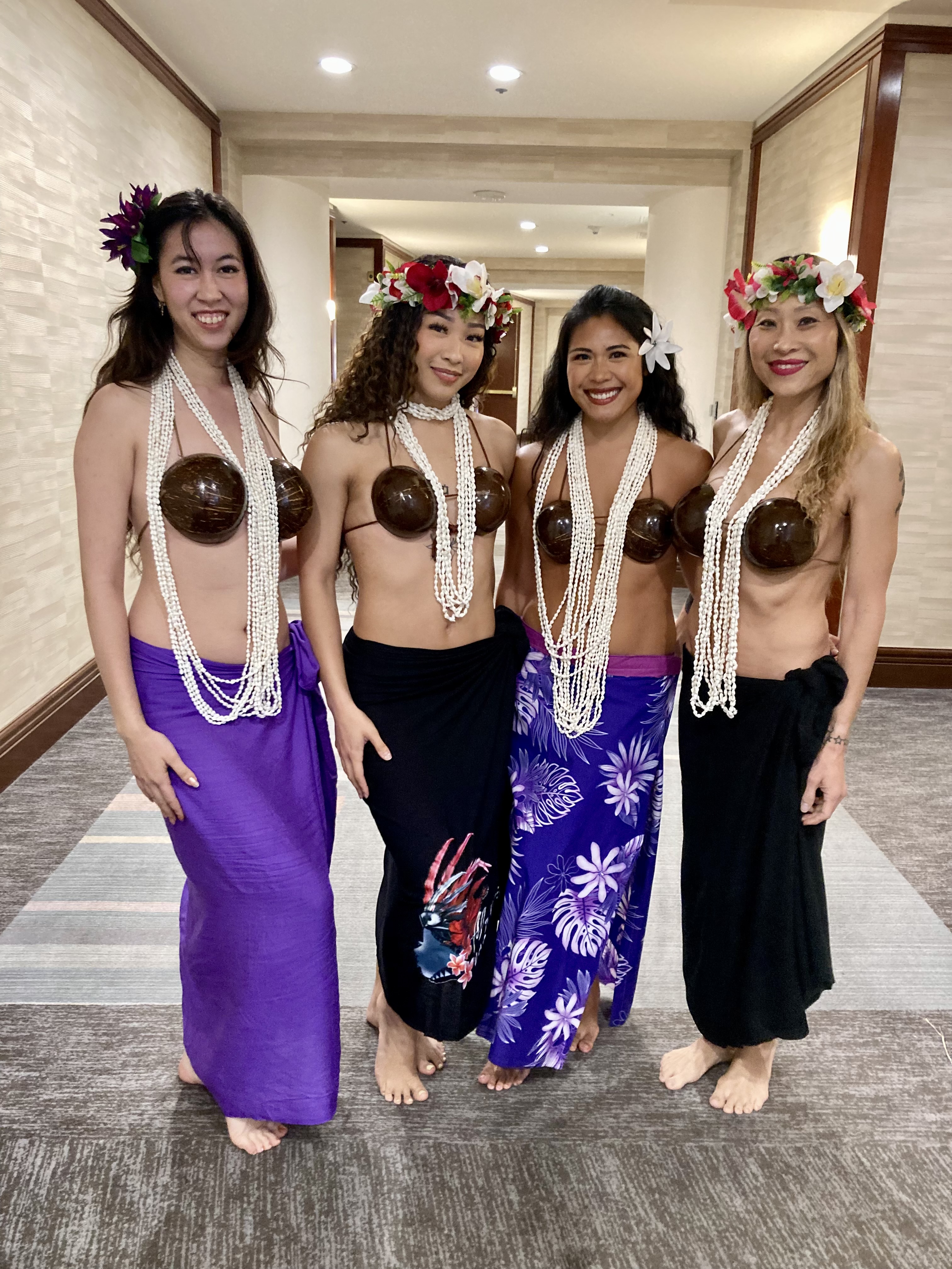 Polynesian dancers performing at corporate luau